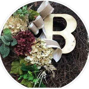 Custom/Made to order! Just need your Initial and preferred colored Hydrangeas!